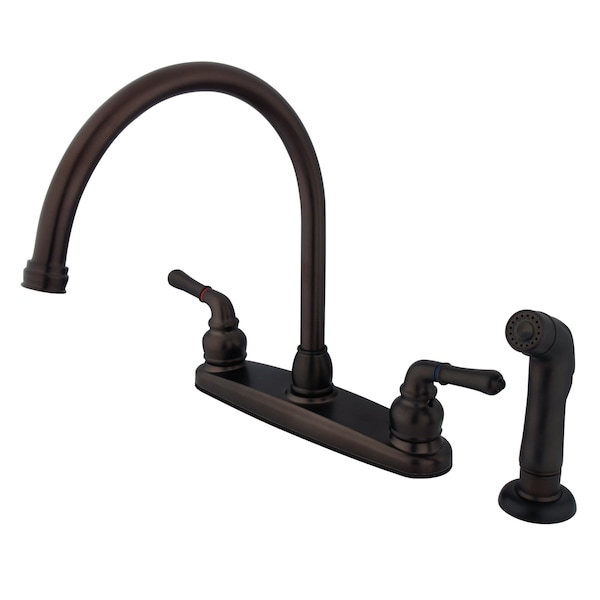 FB795SP 8" Centerset Kitchen Faucet with, Manual, 8" Mount, 4 Hole
