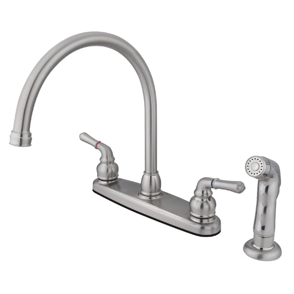 FB798SP 8" Centerset Kitchen Faucet with, Manual, 8" Mount, 4 Hole