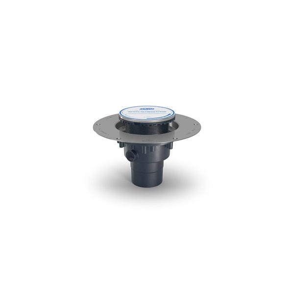 PVC; Deck Plate: Stainless Steel, Strainer: Round, Adjustable Floor Drain