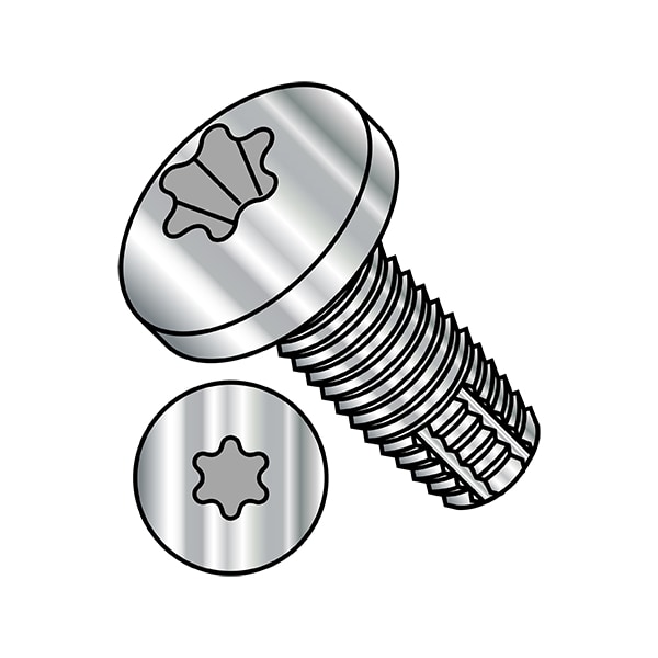 Thread Cutting Screw, 5/16"-18 x 2 in, Plain Steel Pan Head Torx Drive, 500 PK