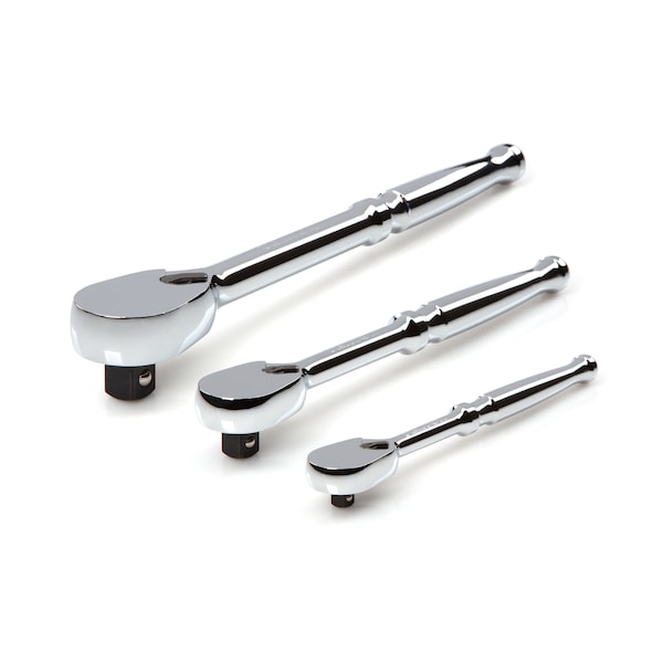 1/4, 3/8, 1/2 Inch Drive Ratchet Set (3-Piece)