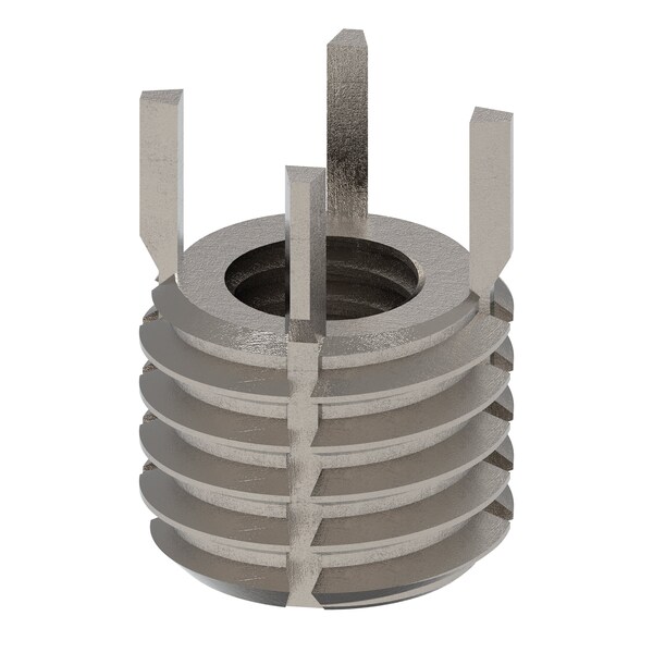 Key Locking Thread Insert, Extra Heavy Wall, 4 Keys, 3/8"-16 Int Thrd Sz, 5/8"-11 Ext Thrd Sz, 10 PK