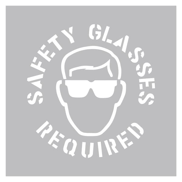 Floor Stencil, 24"x24", Safety Glasses