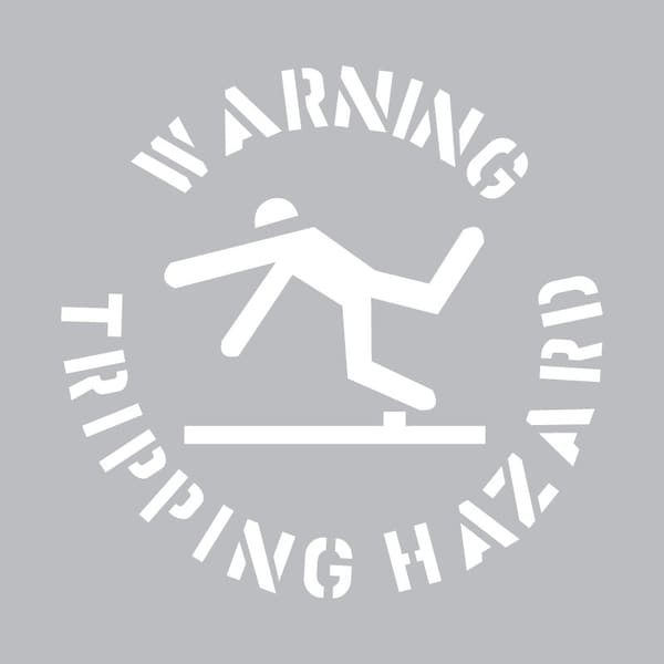Floor Stencil, 24"x24", Warning Tripping