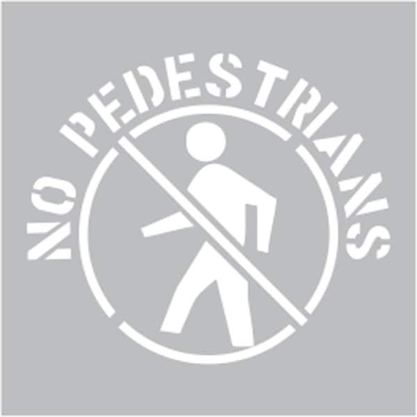 Floor Stencil, 24"x24", No Pedestrians