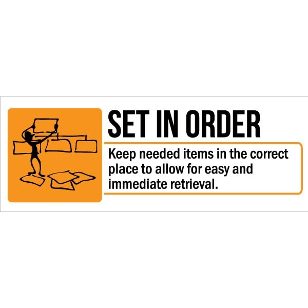 Lean Banner, 13 oz., 3 ft.x8 ft., Set In Order