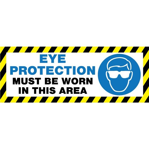 Safety Banner, 13 oz., 3 ft.x8 ft., Eyewear
