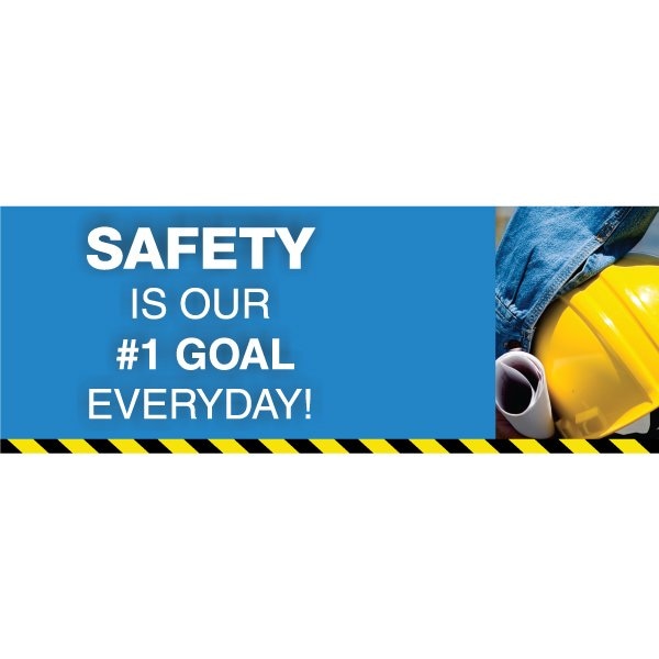 Safety Banner, 13 oz., 3 ft.x8 ft., Safety No 1