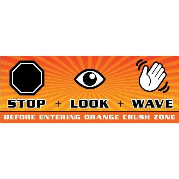 Safety Banner, 13 oz., 3 ft.x8 ft., Stop Look