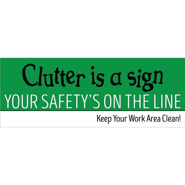 Safety Banner, 13 oz., 3 ft.x8 ft., Clutter