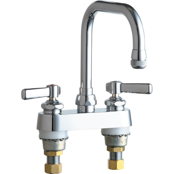 Manual Sink Faucet, 4" Mount, Chrome plated