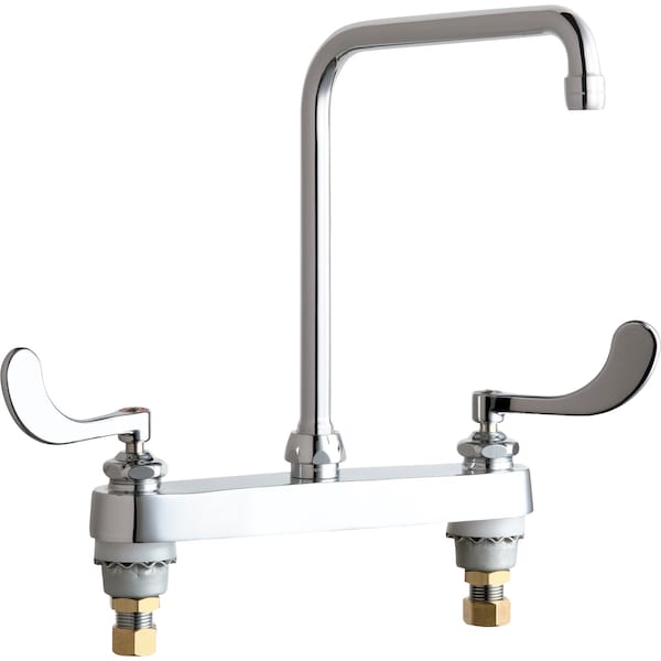 Manual Sink Faucet, 8" Mount, Chrome plated