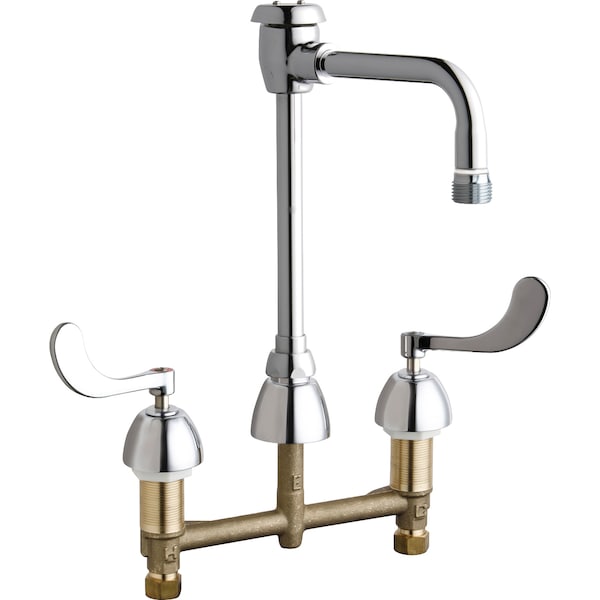 Manual Concealed Hot And Cold Water Sink Faucet, 8" Mount, Chrome plated