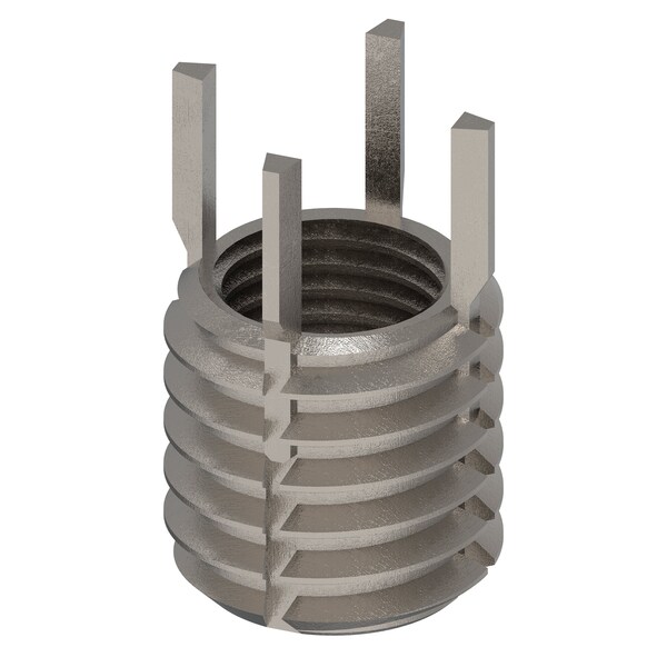 Key Locking Thread Insert, Thin Wall, 4 Keys, 3/8"-24 Int Thrd Sz, 1/2"-13 Ext Thrd Sz, 10 PK