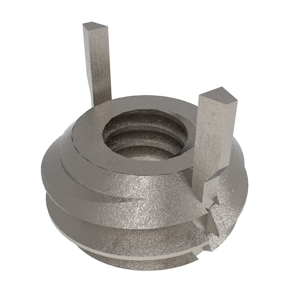 Key Locking Thread Insert, Thin Wall, 2 Keys, M2-0.40 Int Thrd Sz, M4-0.70 Ext Thrd Sz, 10 PK