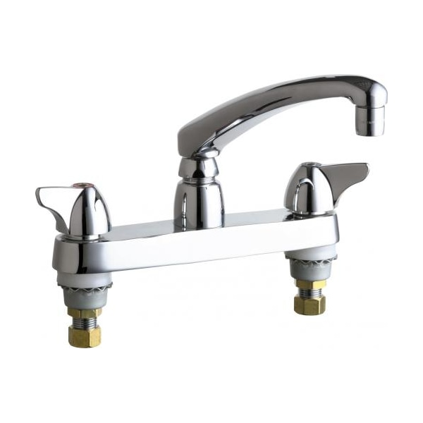 Manual Sink Faucet, 8" Mount, Chrome plated