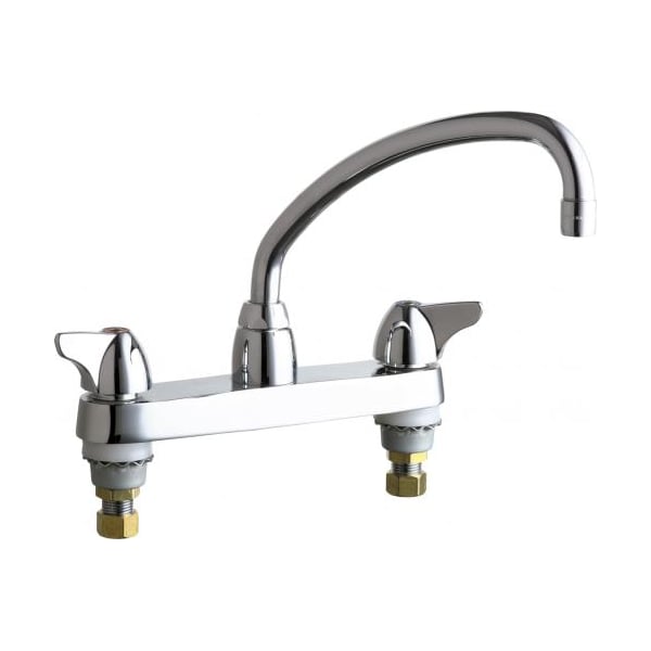 Manual Sink Faucet, 8" Mount, Chrome plated