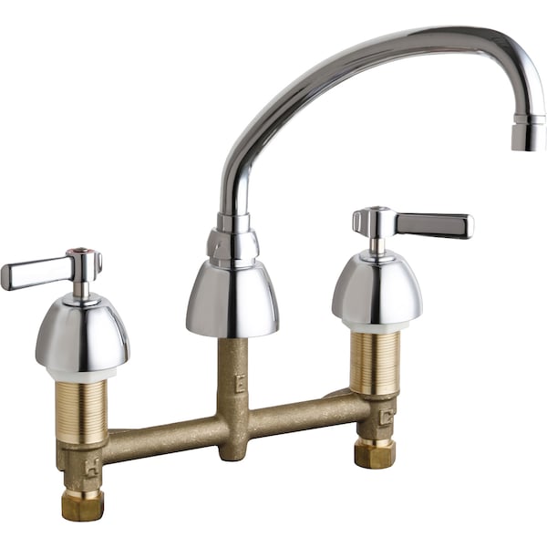Manual Concealed Hot And Cold Water Sink Faucet, 8" Mount, Chrome plated