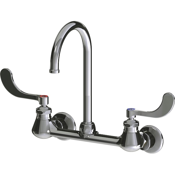Manual Sink Faucet, 7-1/4" - 8-3/4" Mount, Chrome plated