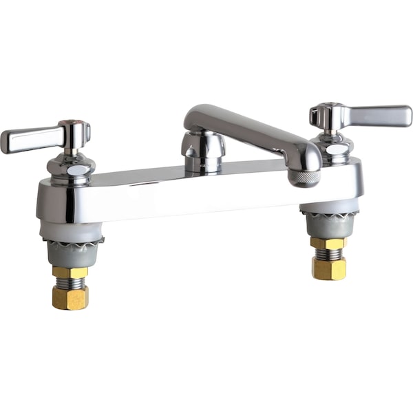 Manual Service Sink Faucet, 8" Mount, Chrome plated