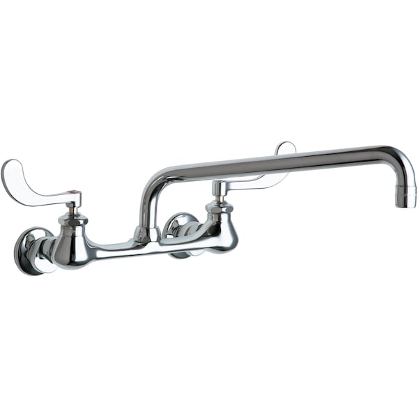 Manual Service Sink Faucet, 8" Mount, Chrome plated
