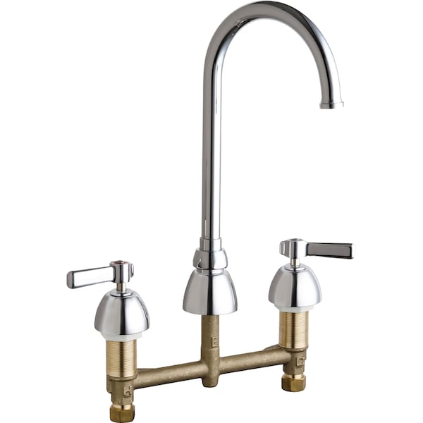 Manual Bathroom Faucet, 8" Mount, Chrome plated