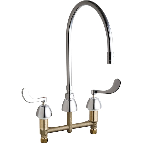 Manual Bathroom Faucet, 8" Mount, Chrome plated
