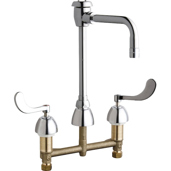 Manual Service Sink Faucet, 8" Mount, Chrome plated