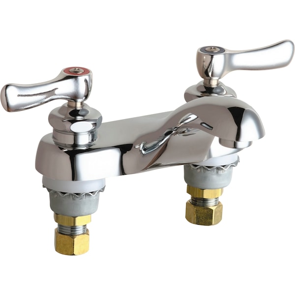 Manual Bathroom Faucet, 4" Mount, Chrome plated