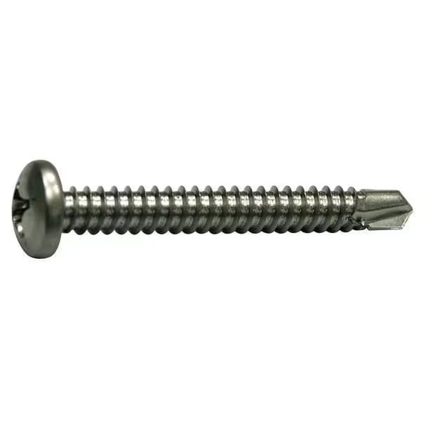 Self-Drilling Screw, #8, 1 in, Zinc Plated Steel Pan Head Phillips Drive, 8000 PK