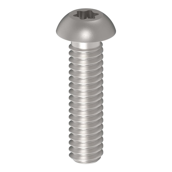 1/4"-20 x 1 in Torx Button Standard Machine Screw, Unfinished A286 Stainless Steel