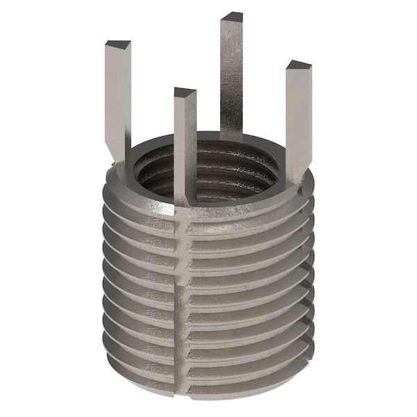 Key Locking Thread Insert, Thin Wall, 4 Keys, M12-1.25 Int Thrd Sz, M16-1.50 Ext Thrd Sz, 10 PK