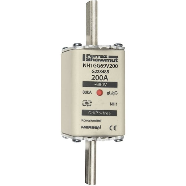 Fuse Link, G22 Series, 200A, Time-Delay, 690V AC, Square