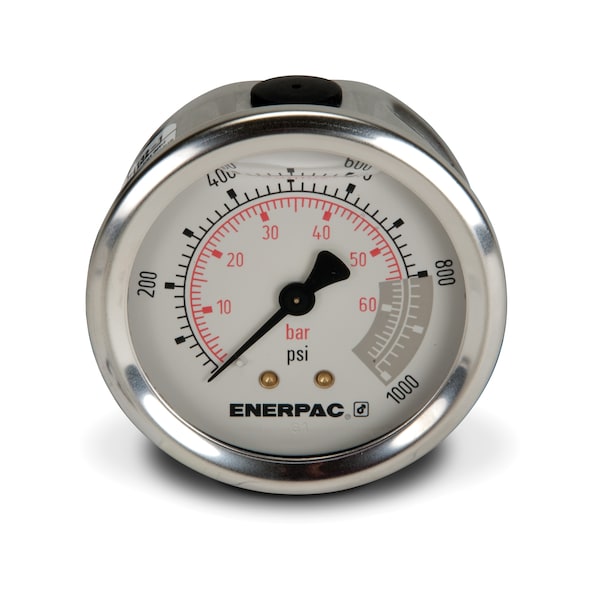 Liquid Filled Pressure Gauge, 2.5 in Dial, SAE#4 Back Location