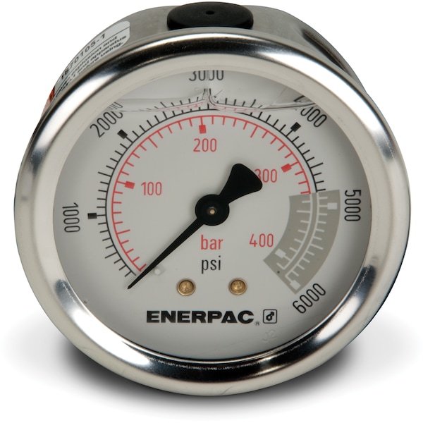 Liquid Filled Pressure Gauge, 2.5 in Dial, SAE#4 Back Location