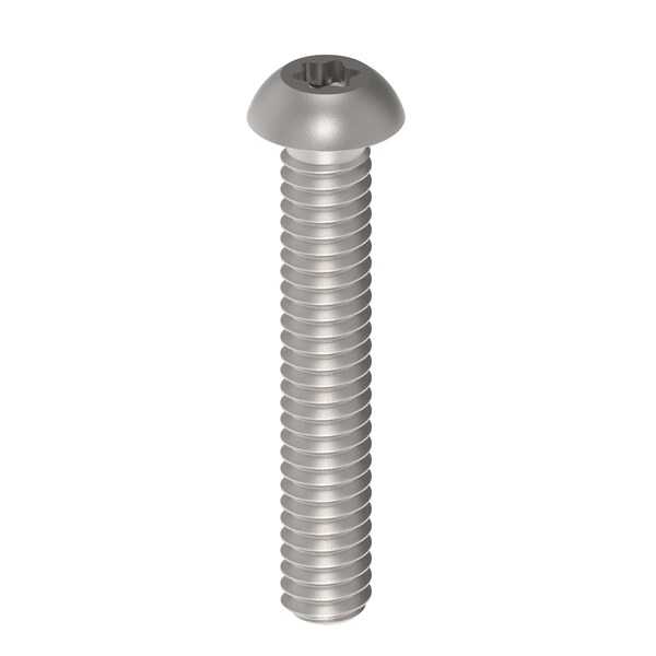 1/4"-20 x 1 1/2 in Torx Button Standard Machine Screw, Unfinished A286 Stainless Steel