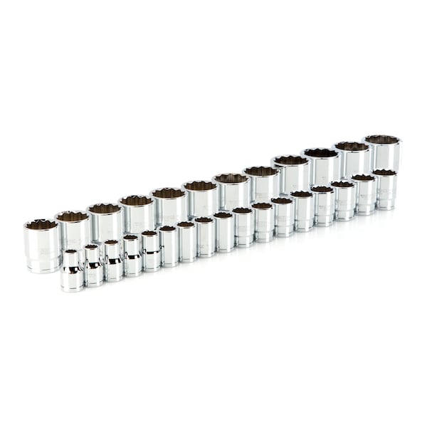 1/2 Inch Drive 12-Point Socket Set, 29-Piece (10-38 mm)