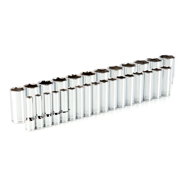 1/2 Inch Drive Deep 6-Point Socket Set, 29-Piece (10-38 mm)