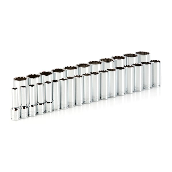 1/2 Inch Drive Deep 12-Point Socket Set, 29-Piece (10-38 mm)