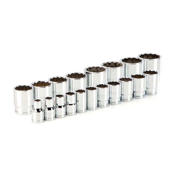 1/2 Inch Drive 12-Point Socket Set, 19-Piece (3/8 - 1-1/2 in.)