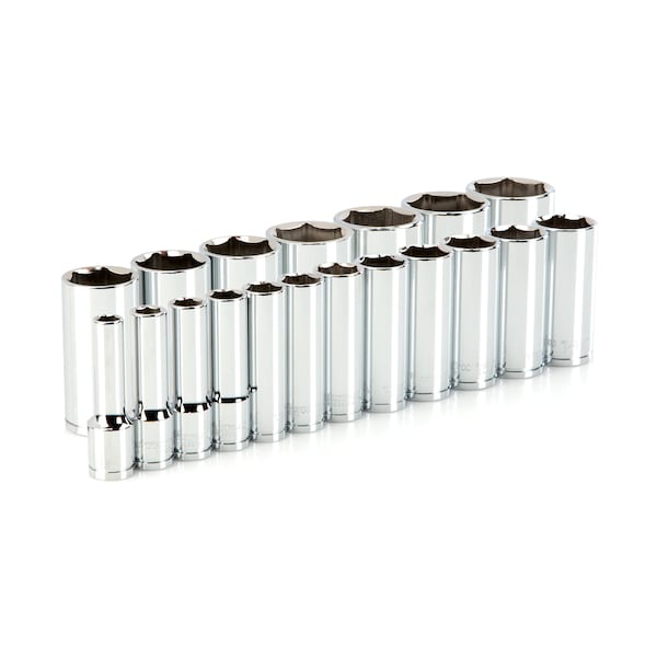 1/2 Inch Drive Deep 6-Point Socket Set, 19-Piece (3/8 - 1-1/2 in.)