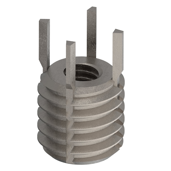 Key Locking Thread Insert, Heavy Wall, 4 Keys, M4-0.70 Int Thrd Sz, M8-1.25 Ext Thrd Sz, 10 PK