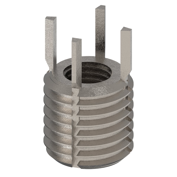Key Locking Thread Insert, Thin Wall, 4 Keys, M6-0.75 Int Thrd Sz, M10-1.25 Ext Thrd Sz, 10 PK