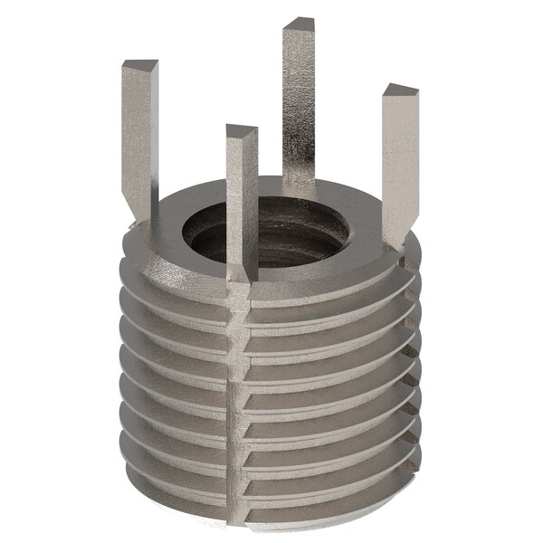 Key Locking Thread Insert, Extra Heavy Wall, 4 Key, 7/16"-14 Int Thd Sz, 11/16"-11 Ext Thd Sz, 10 PK