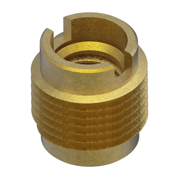 Knife Thread Insert, M10-1.50 Int Thrd Sz, 15.875 mm L, 12.7 mm Dia., Brass, Plain