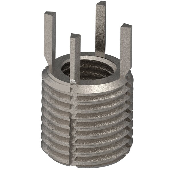 Key Locking Thread Insert, Thin Wall, 4 Keys, M8-1.00 Int Thrd Sz, M12-1.25 Ext Thrd Sz, 10 PK