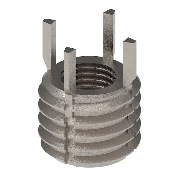 Key Locking Thread Insert, Extra Heavy Wall, 4 Keys, 3/8"-24 Int Thrd Sz, 5/8"-11 Ext Thrd Sz, 10 PK