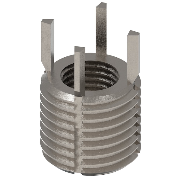 Key Locking Thread Insert, Extra Heavy Wall, 4 Key, 7/16"-20 Int Thd Sz, 11/16"-11 Ext Thd Sz, 10 PK