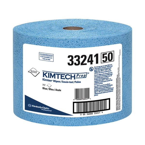 Kimtech Prep Jumbo Roll Wipers, 9.8" x 13.4", Blue, PK717