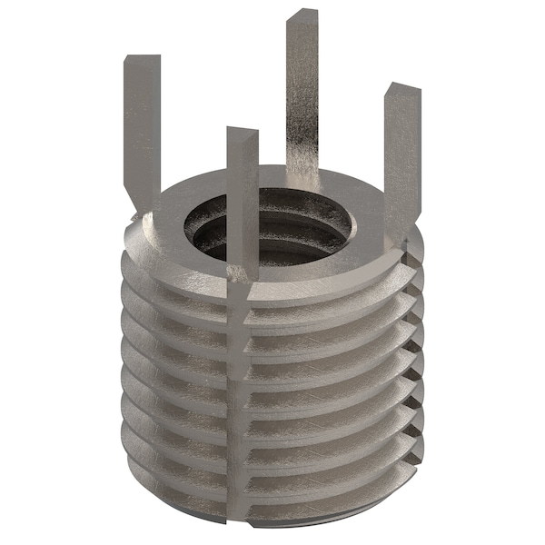 Key Locking Thread Insert, Extra Heavy Wall, 4 Key, 7/16"-14 Int Thd Sz, 11/16"-11 Ext Thd Sz, 10 PK